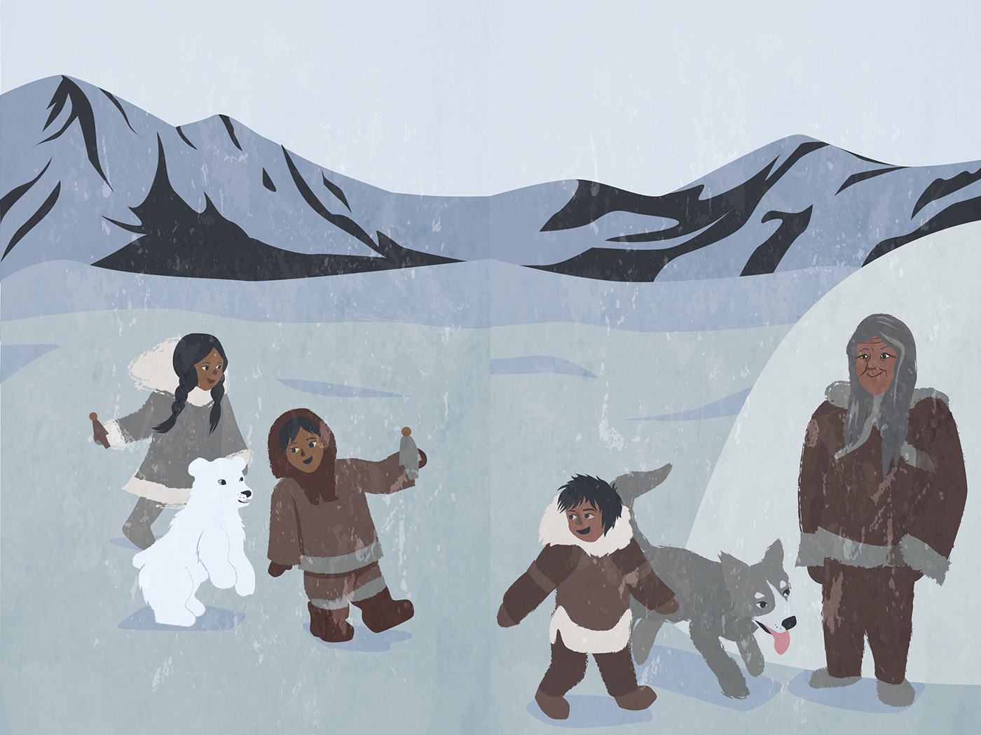 ILLUSTRATION  art direction  editorial publication Character design  Arctic Inuit legend Polar Bear mythology