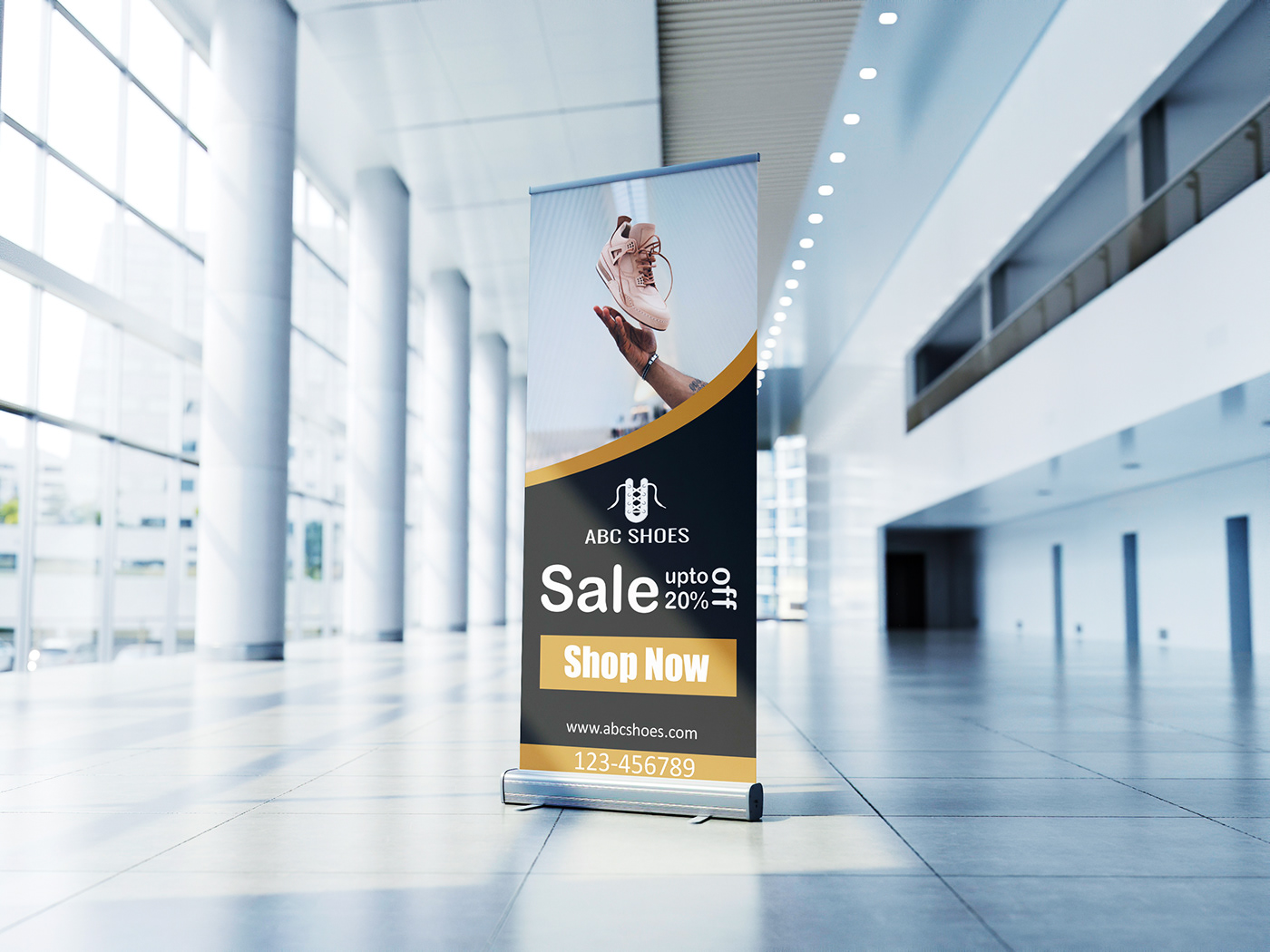 Advertising  banner design Roll Up roll up banner Roll-Up rollup shoe shoe shop roll up signate Stand