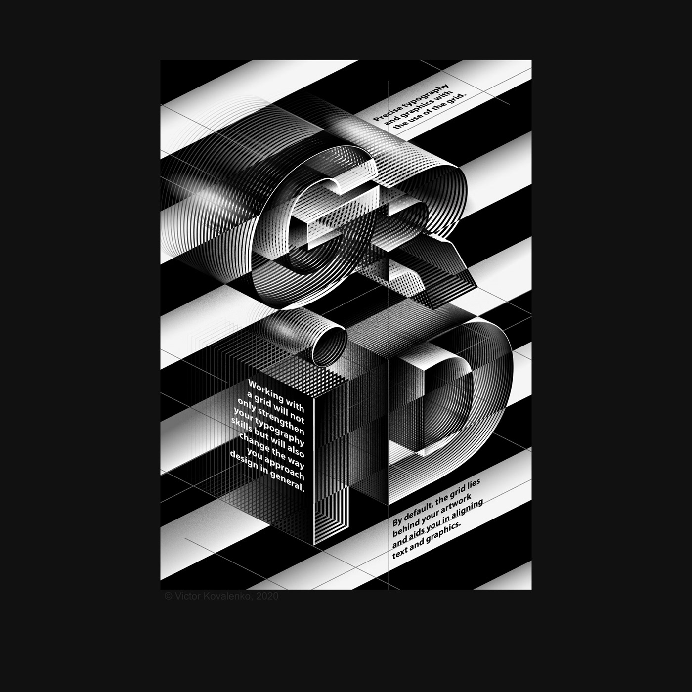 abstract adobe illustrator black and white Collection poster collection Poster Design type design typography   vector art victor surreal kovalenko