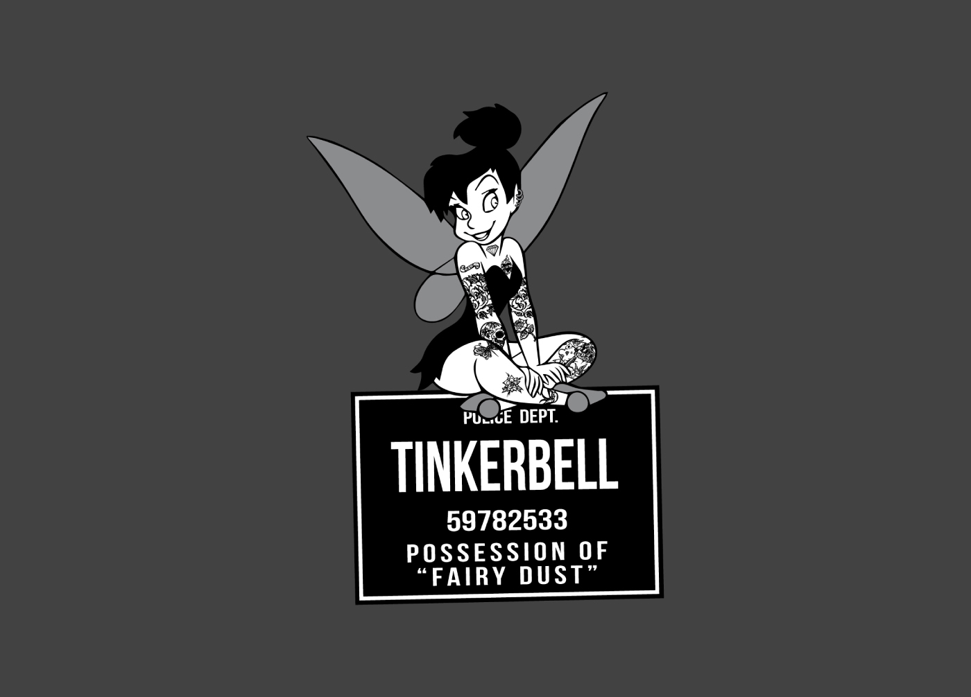Tinkerbell Mugshot "punk" style.