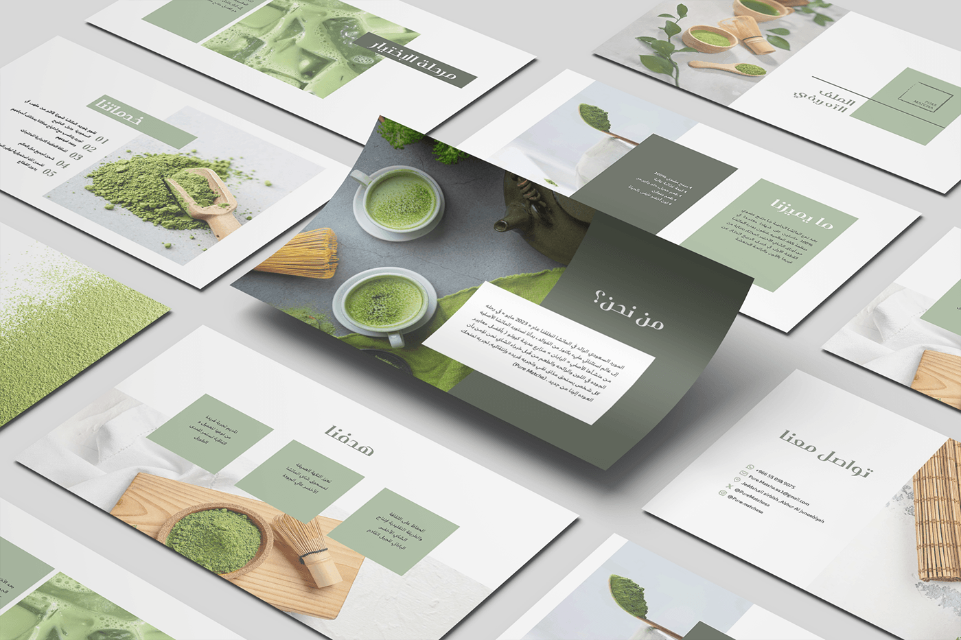 matcha Matcha Tea company profile brochure design corporate healty tea graphic design  visual identity