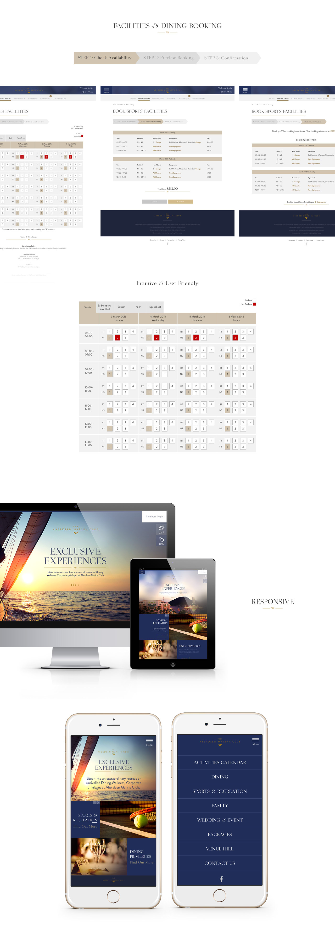 responsive website Website Design marina club elegant discovery adventure Booking System user experience Modern Web Design
