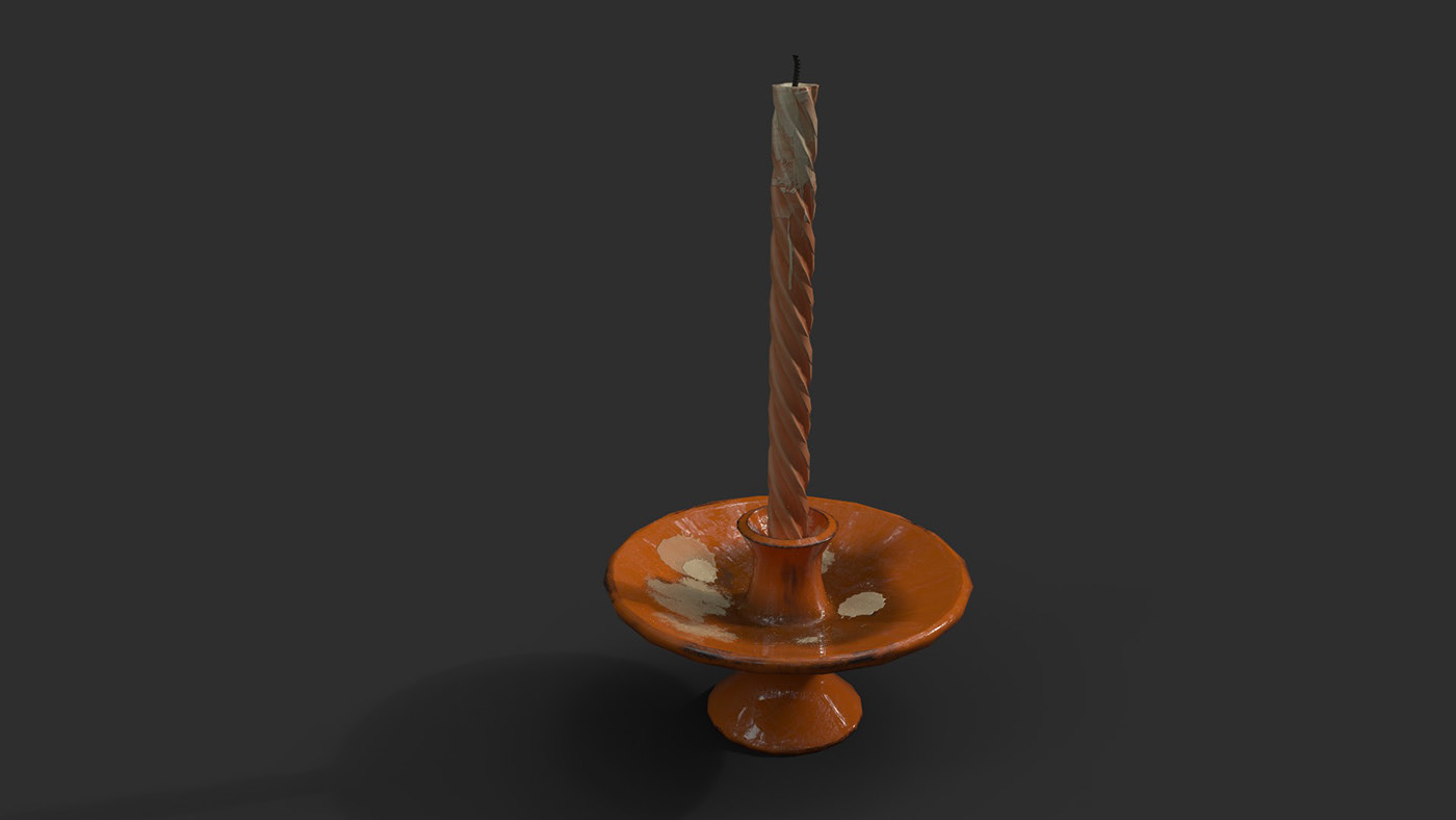 3D 3D model candle Maya model Substance Painter