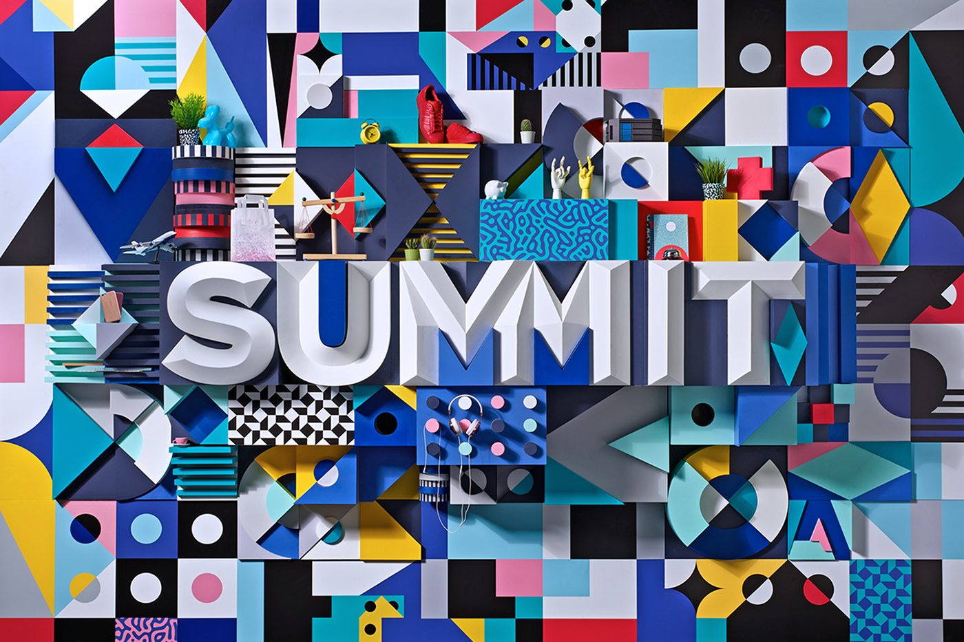 adobe summit installation pattern identity design Event type shapes textures