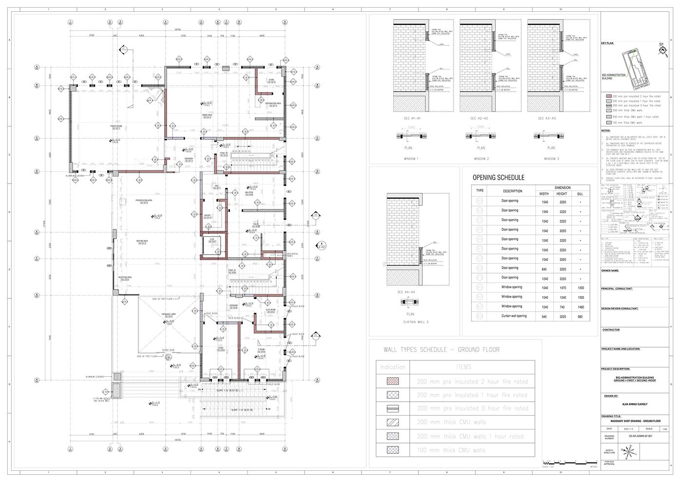 architecture AutoCAD Adminstrative Building technical drawing shopdrawing