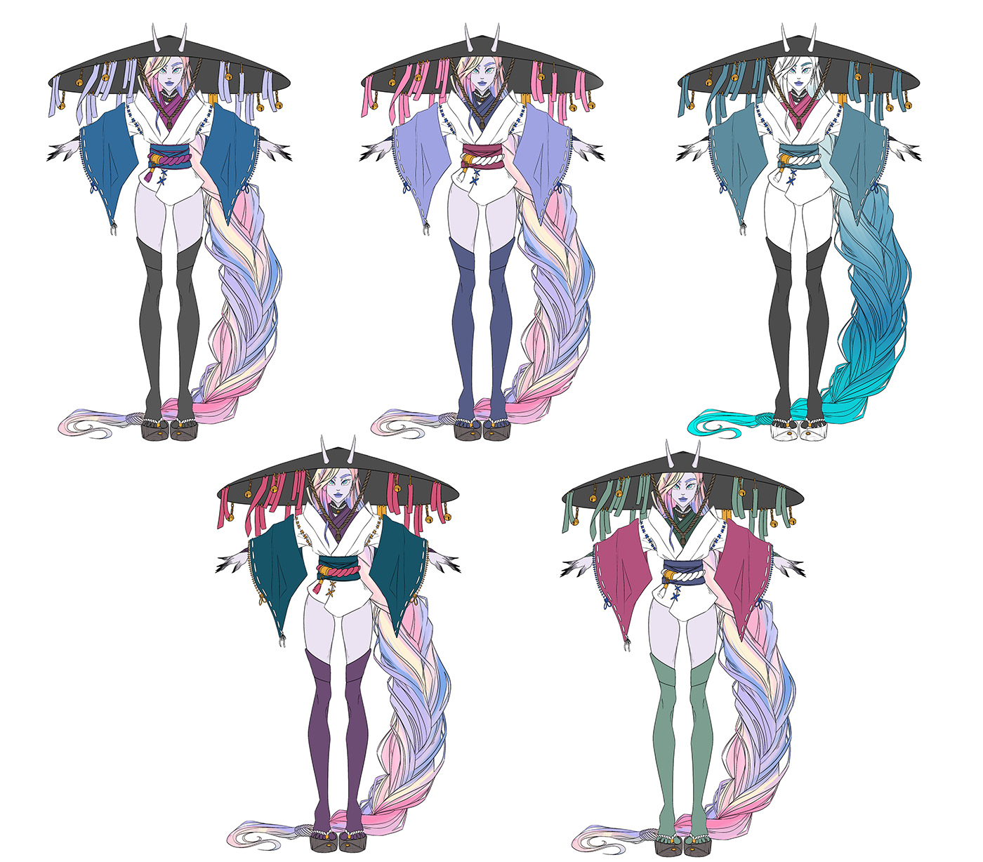 3d modeling Zbrush Character concept demon girl anime Marmoset oni demon
