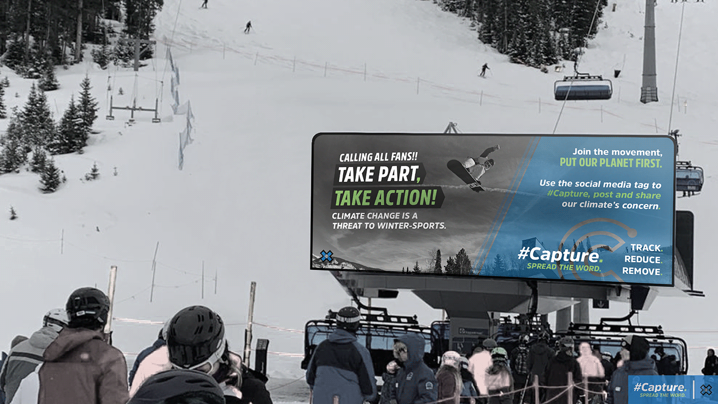 Advertising  campaign climate action climate change Freelance global warming Guerrilla marketing out of home winter x games X GAMES