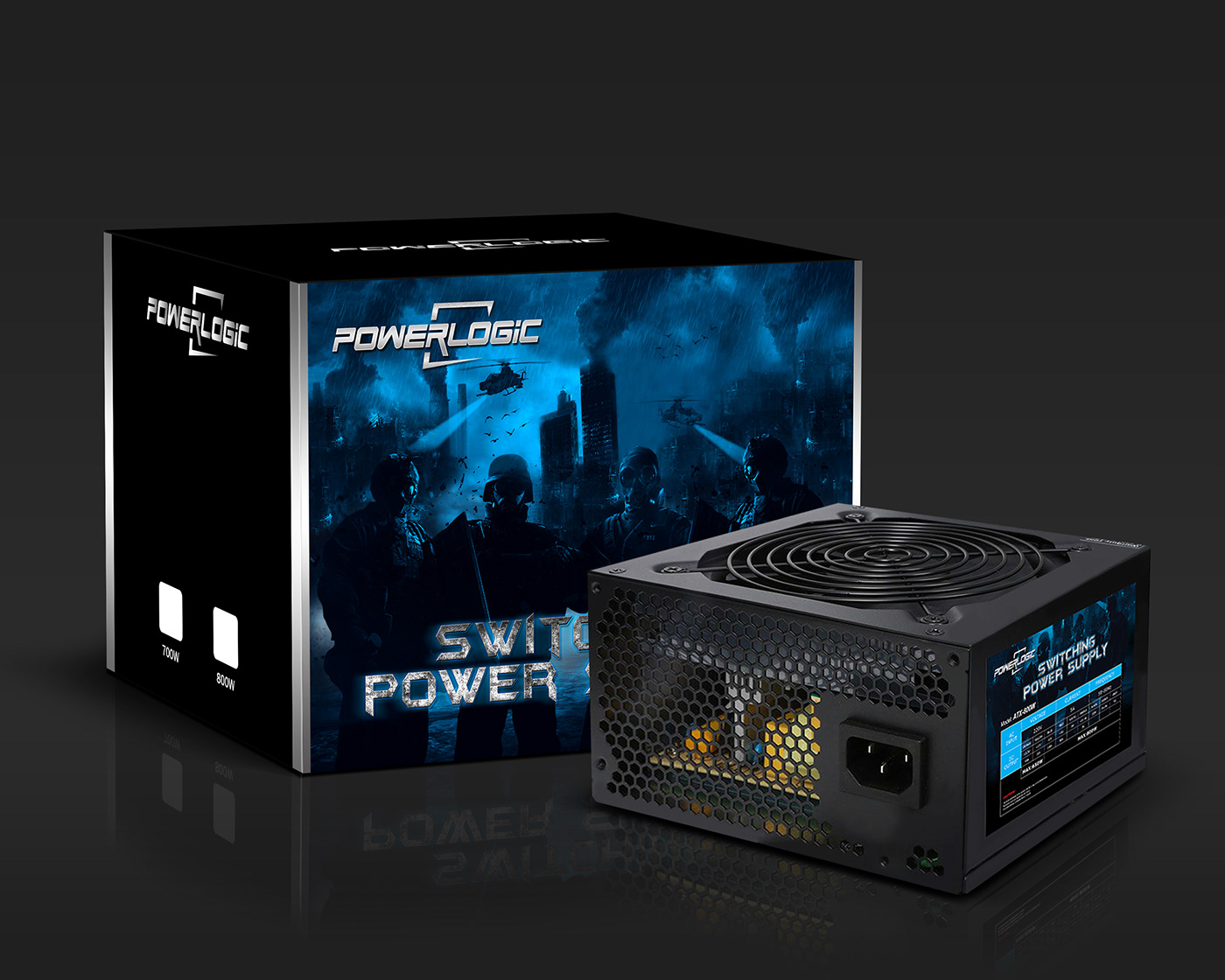 package box powersupply product Packaging Mockup branding  Advertising  graphicdesign