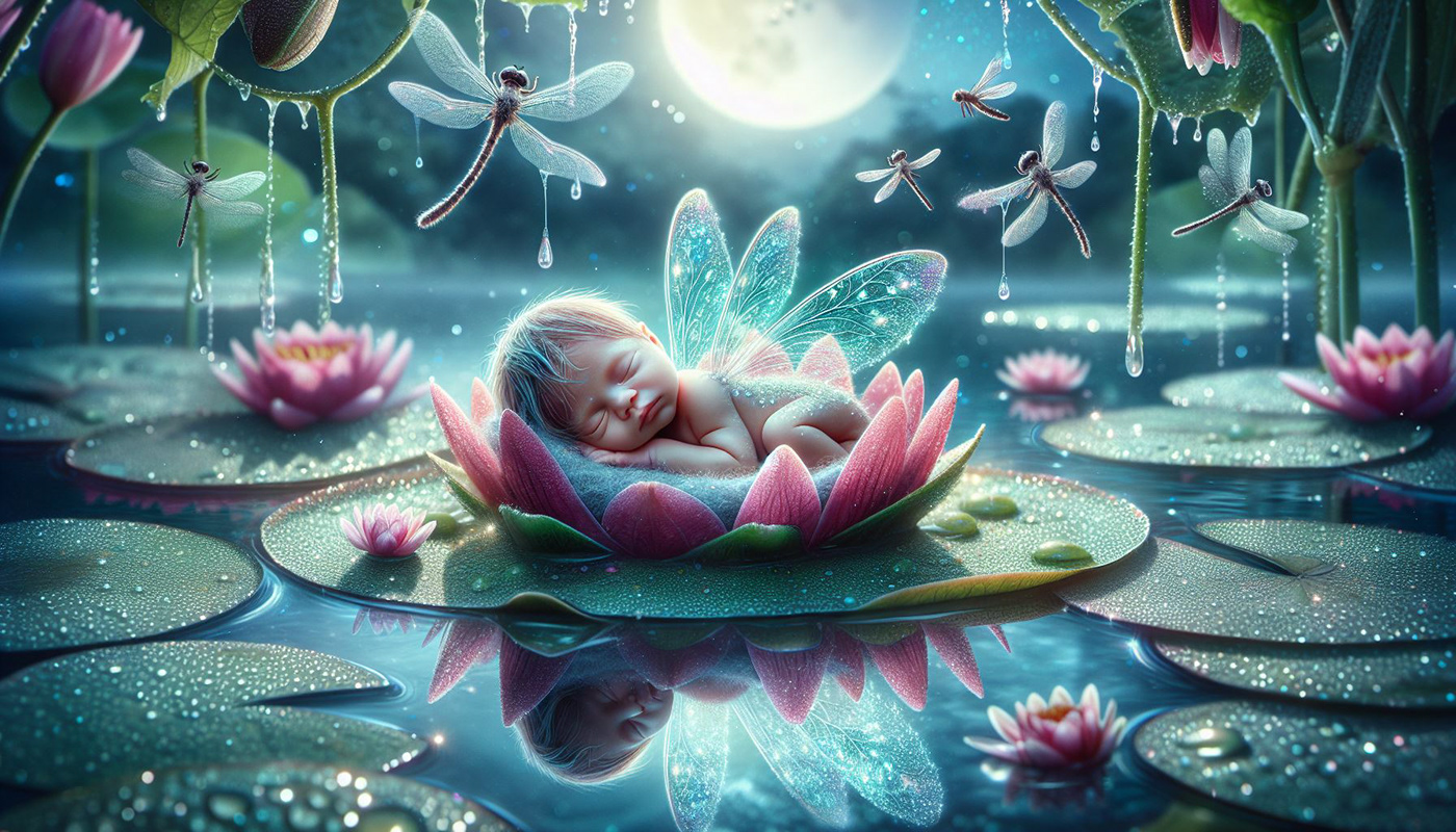 newborn baby cute ILLUSTRATION  kids children children's book lake fairy