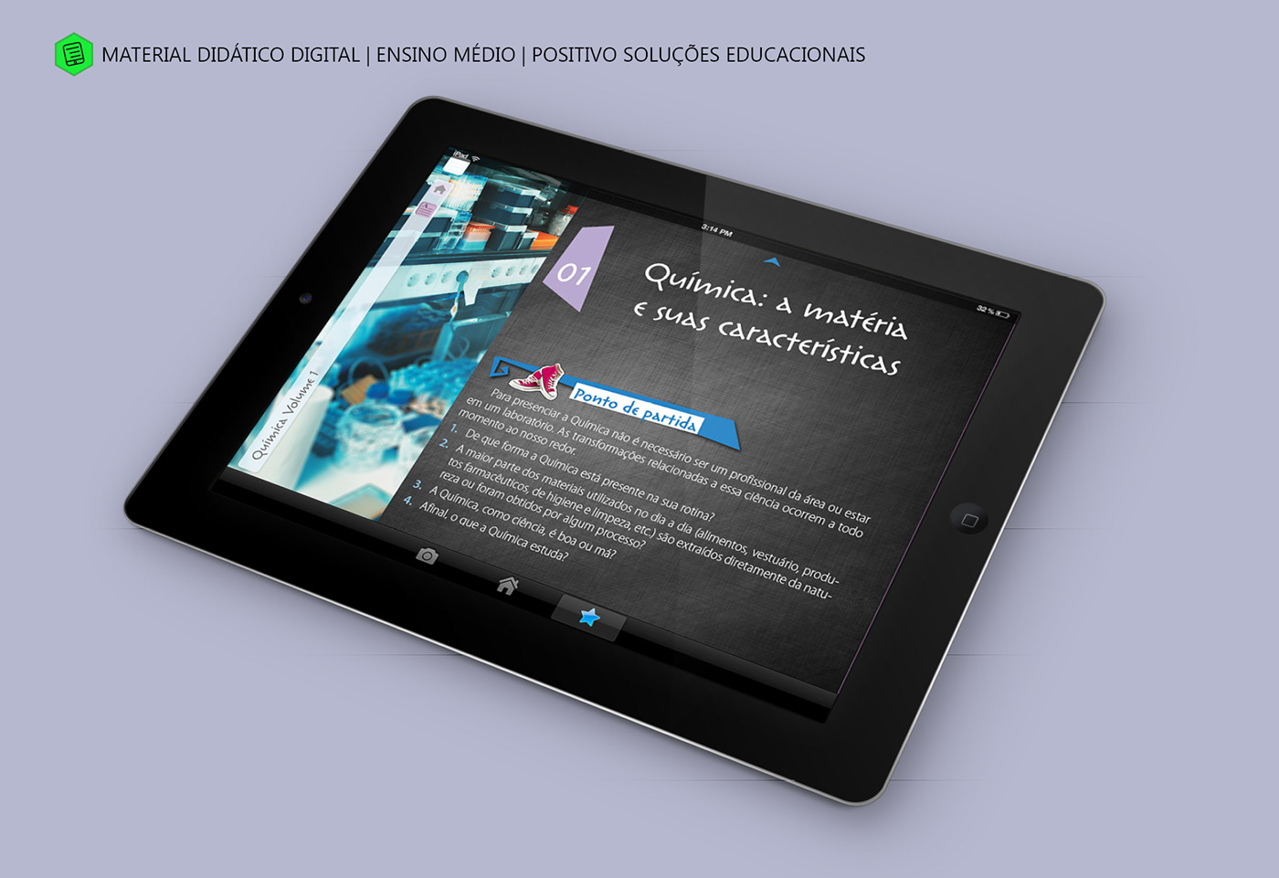 design editorial tablet design de interface material ditático digital projeto gráfico diagramação Icones navegação