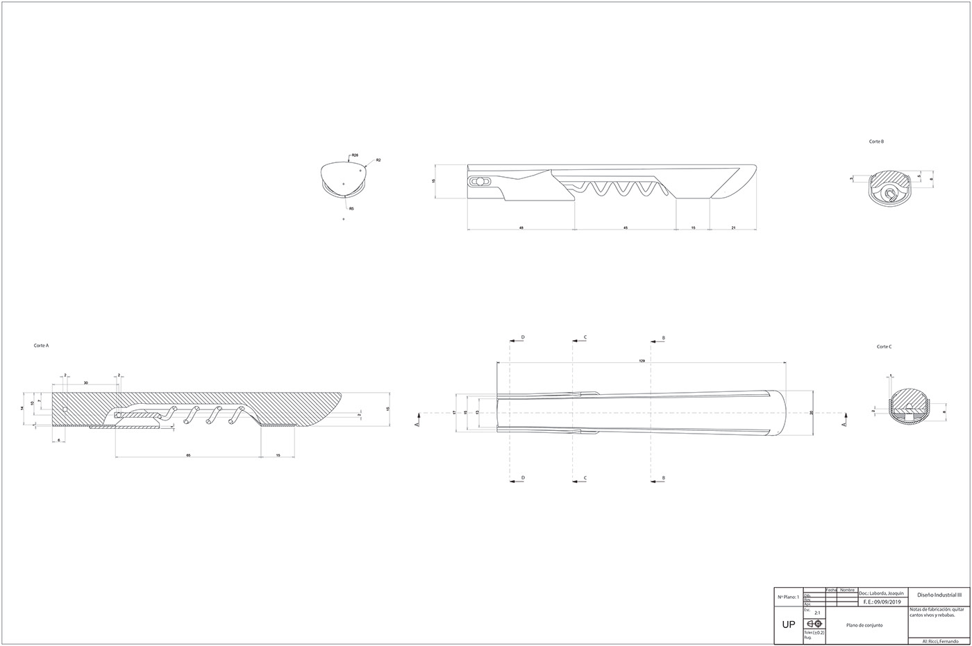 corkscrew diseño industrial lamy