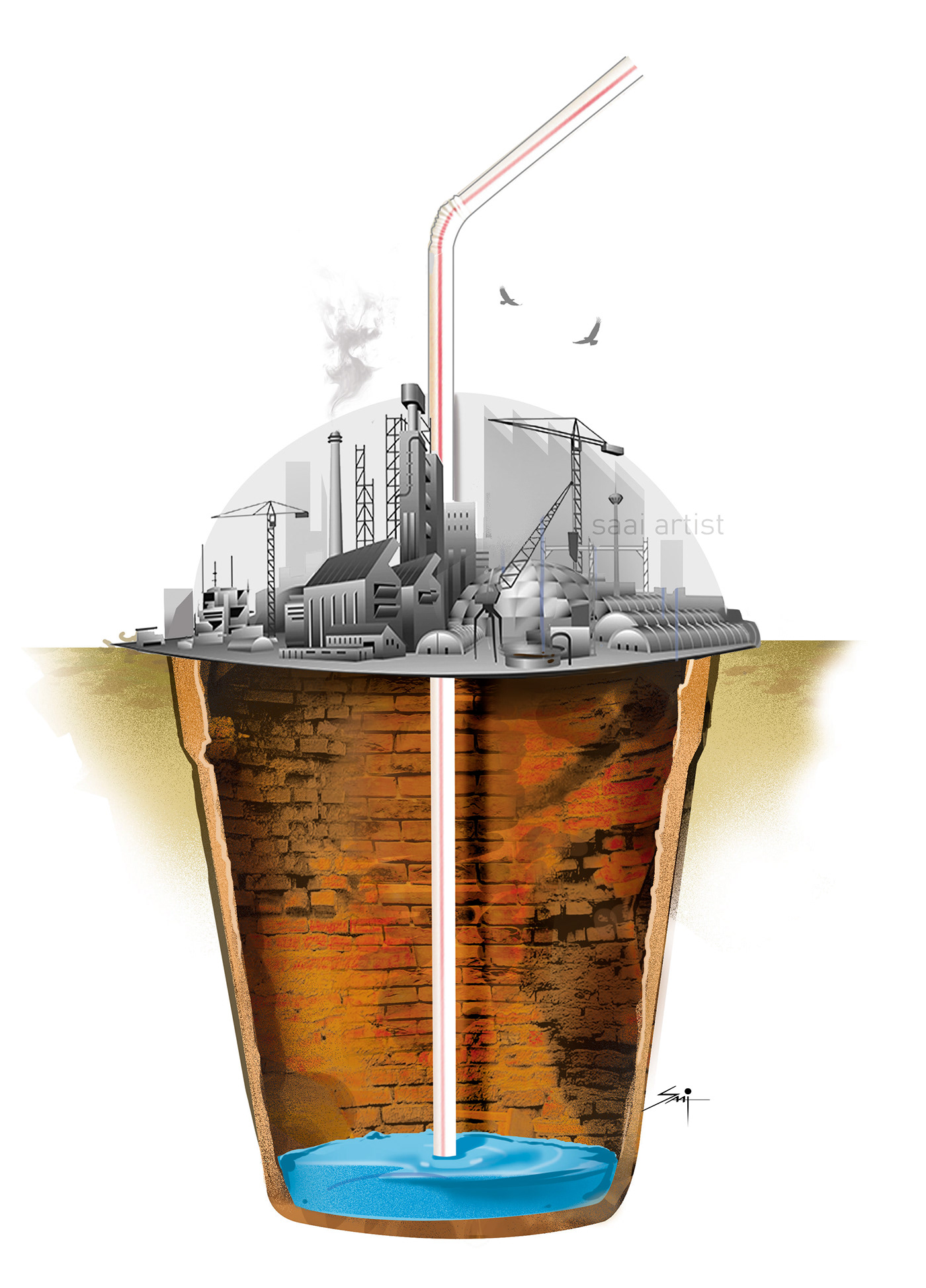 FACTORYWATERSUPPLY India Industrialcity INDUSTRYWATERCRISIS INDUSTRYWATERPROBLEM nowater saaiartist watercrisis waterscarcity