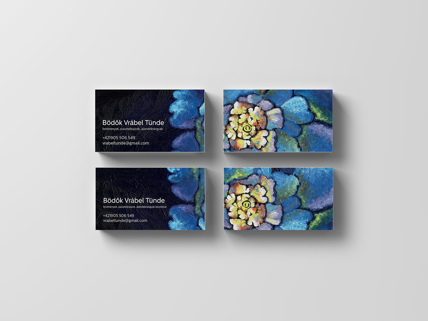 business card painting business card Business card design artist business card