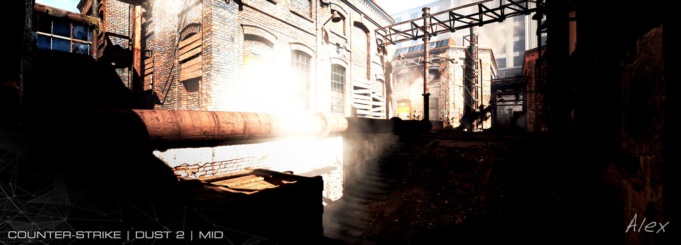 csgo cs dust dust2 remake game environment Render UE4 realistic design