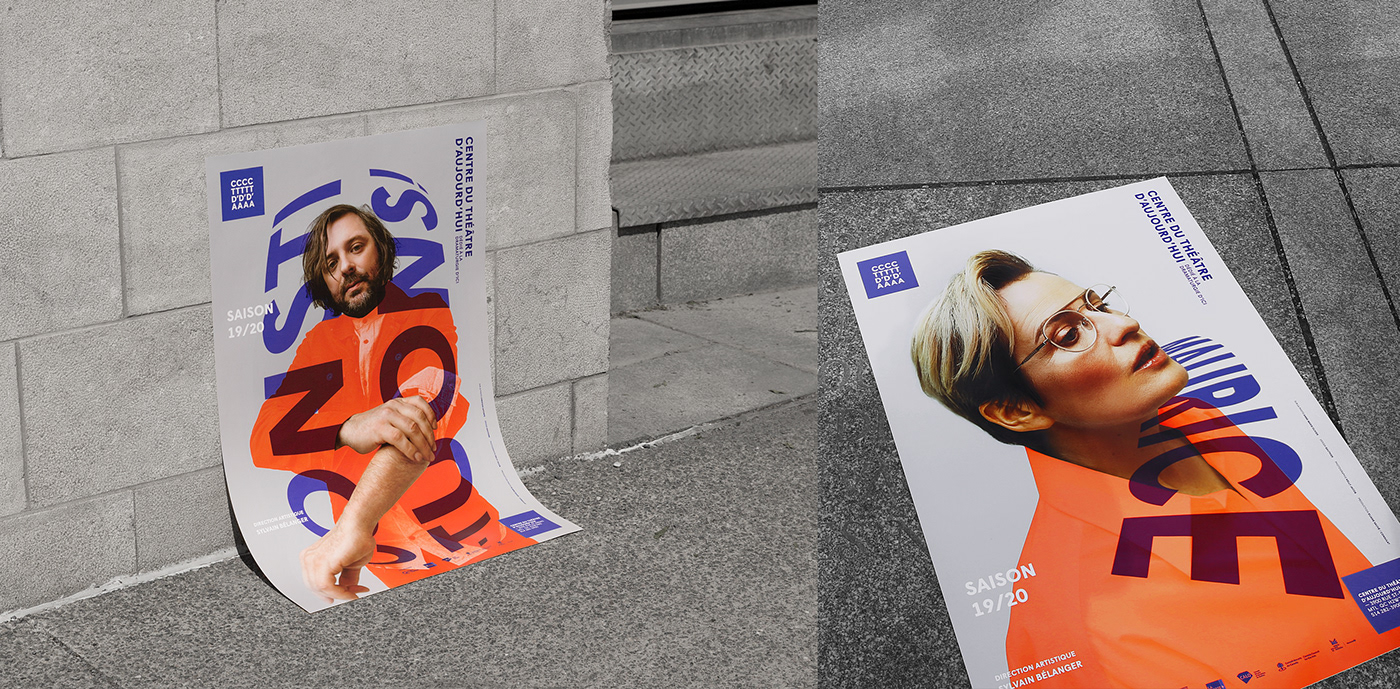 Theatre campaign season distortion orange purple cultural French identity