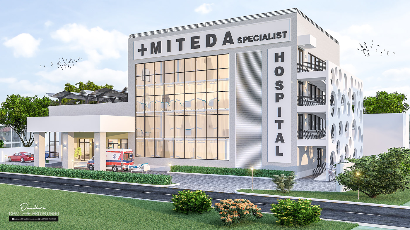 architecture Exterior rendering hospital medical MITEDA