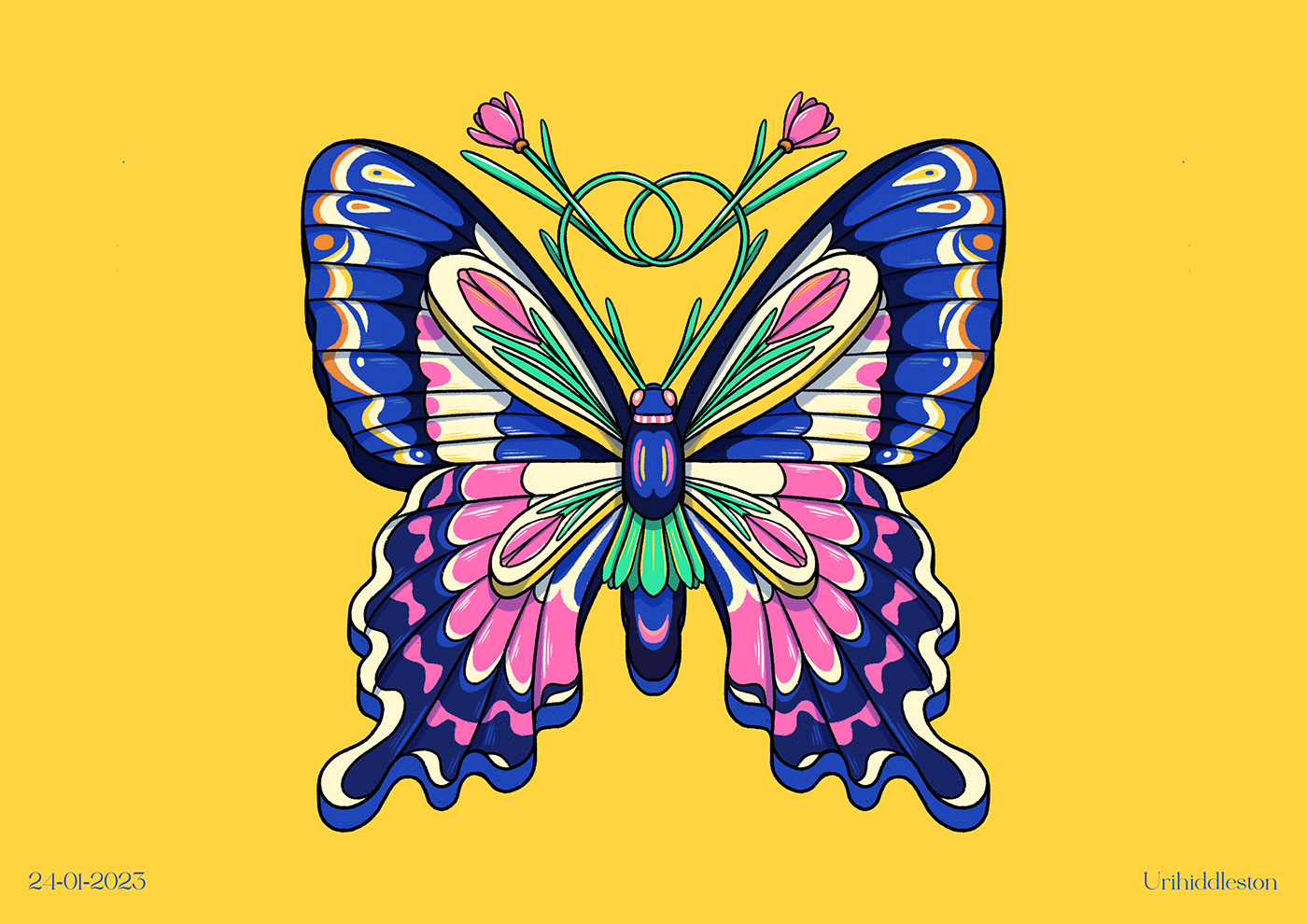 butterfly Procreate color art work