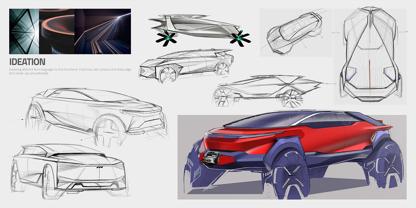 Automotive design car design car sketch industrial design  photoshop portfolio Render Transportation Design Vehicle Design