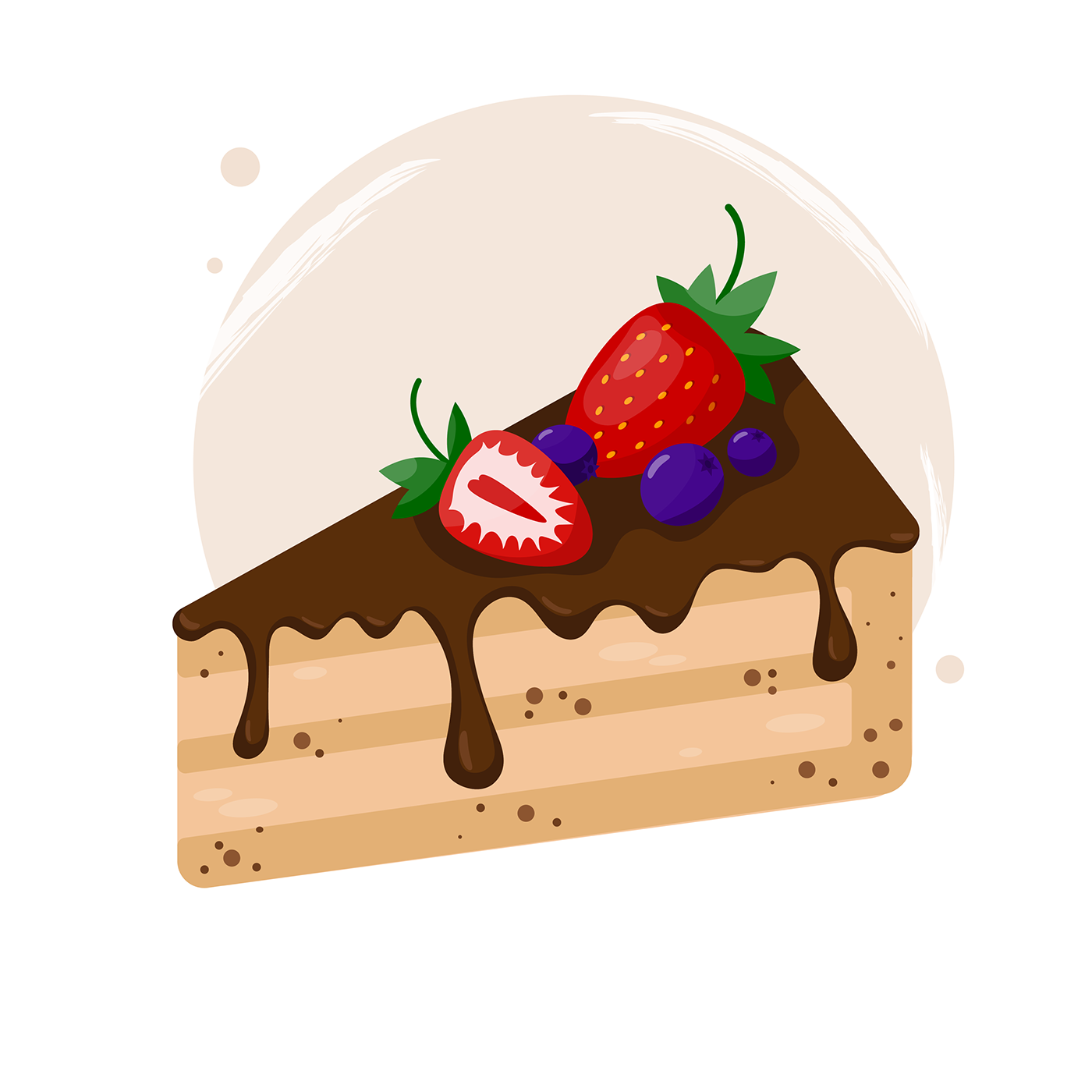 bakery cafe cake Candy chocolate dessert Food  menu Sweets Vector Illustration
