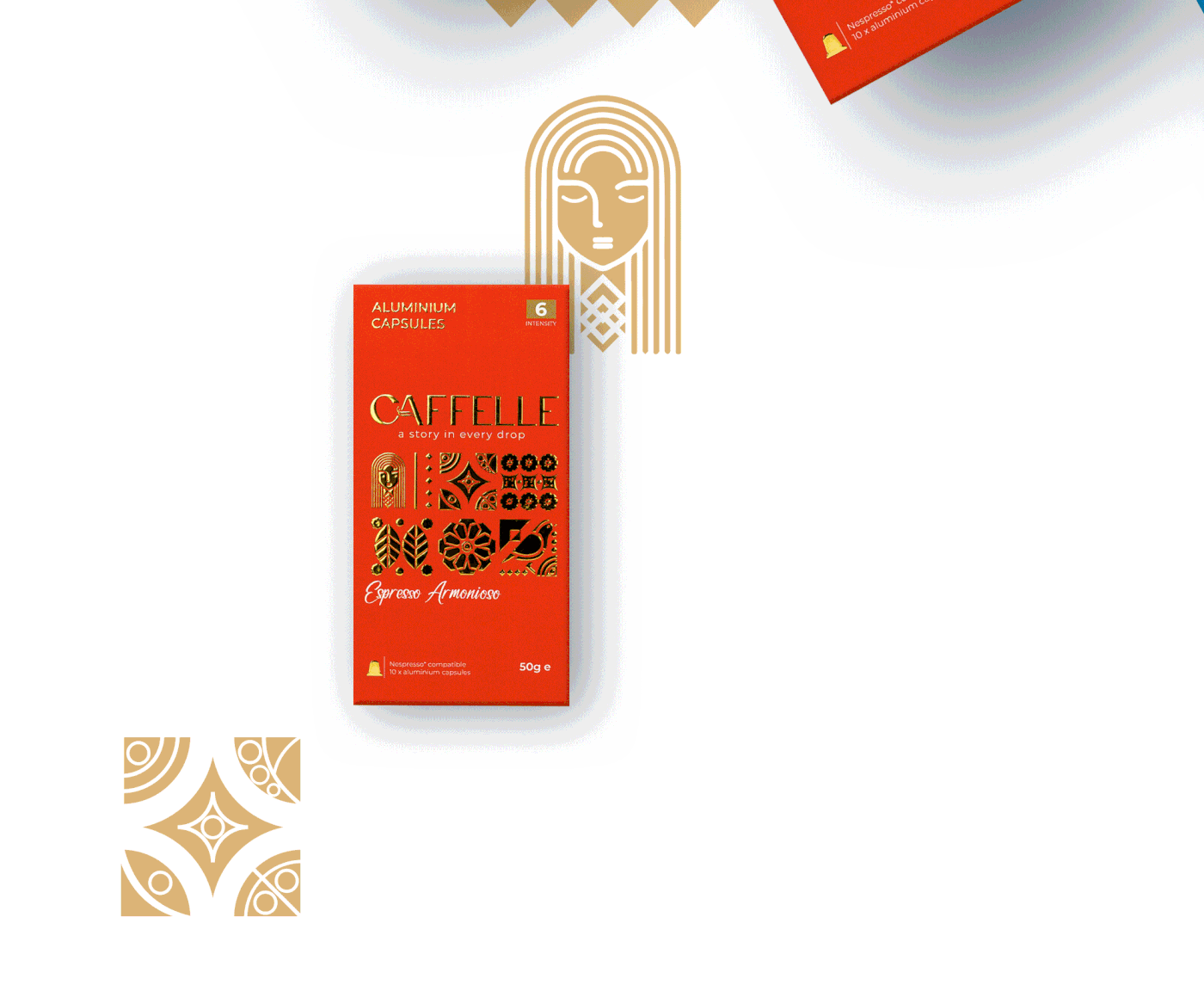 Coffee capsule Nespresso Packaging coffee package branding  logo brand identity adobe illustrator box