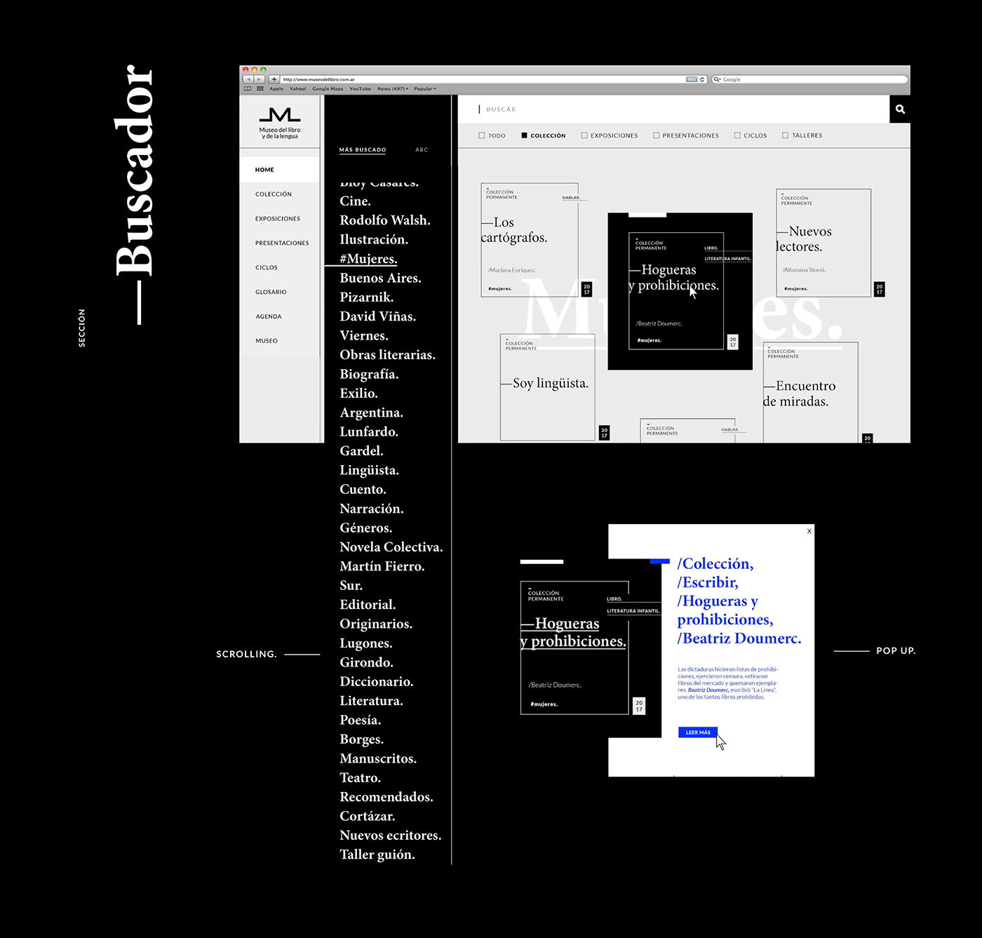 Web museo digital editorial UI ux Gabriele fadu design