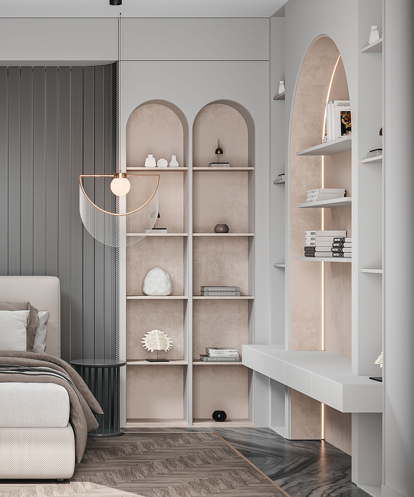 Interior bedroom vray 3ds max visualization interior design  Render 3D modern corona