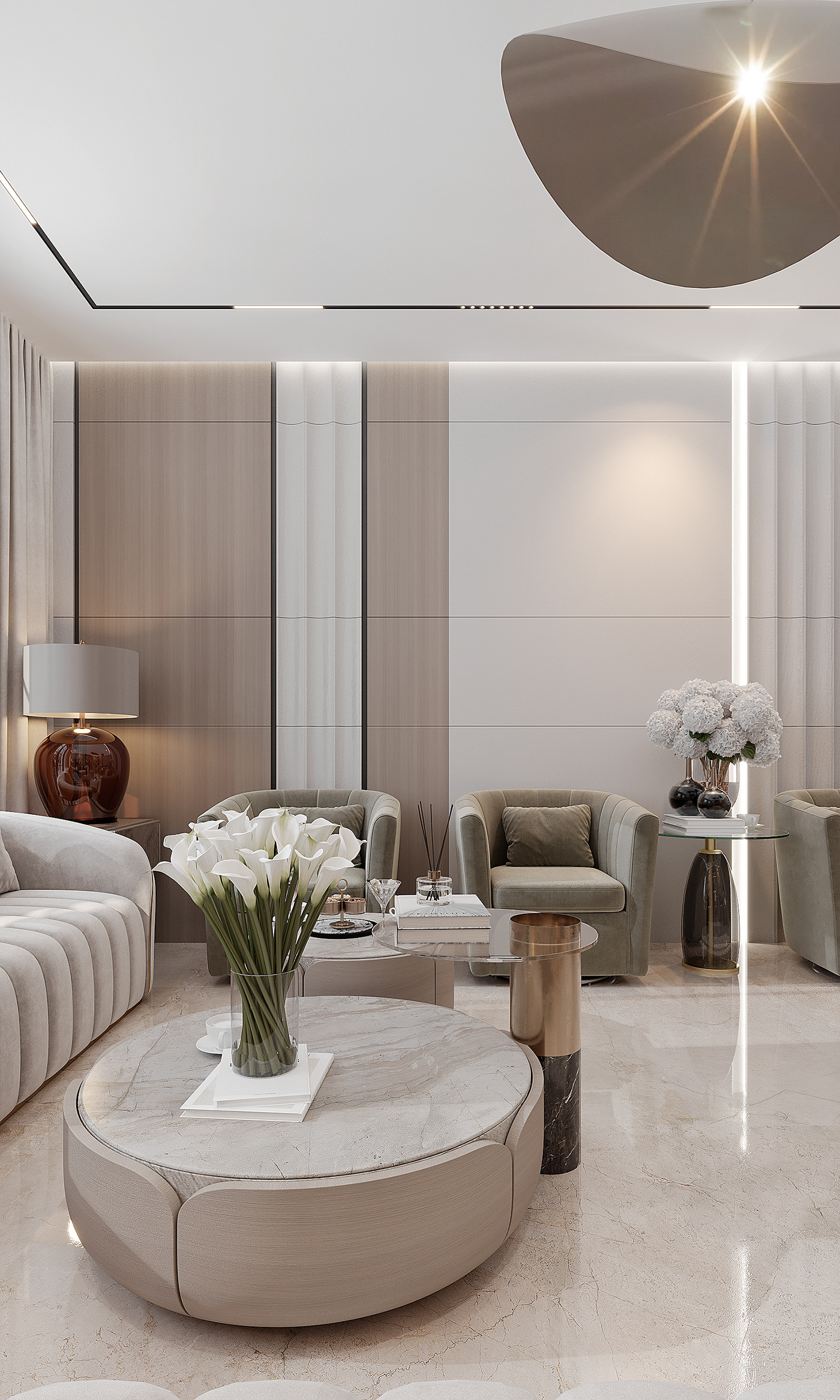 design interior design  architecture visualization Render reception luxury living room kitchen Interior