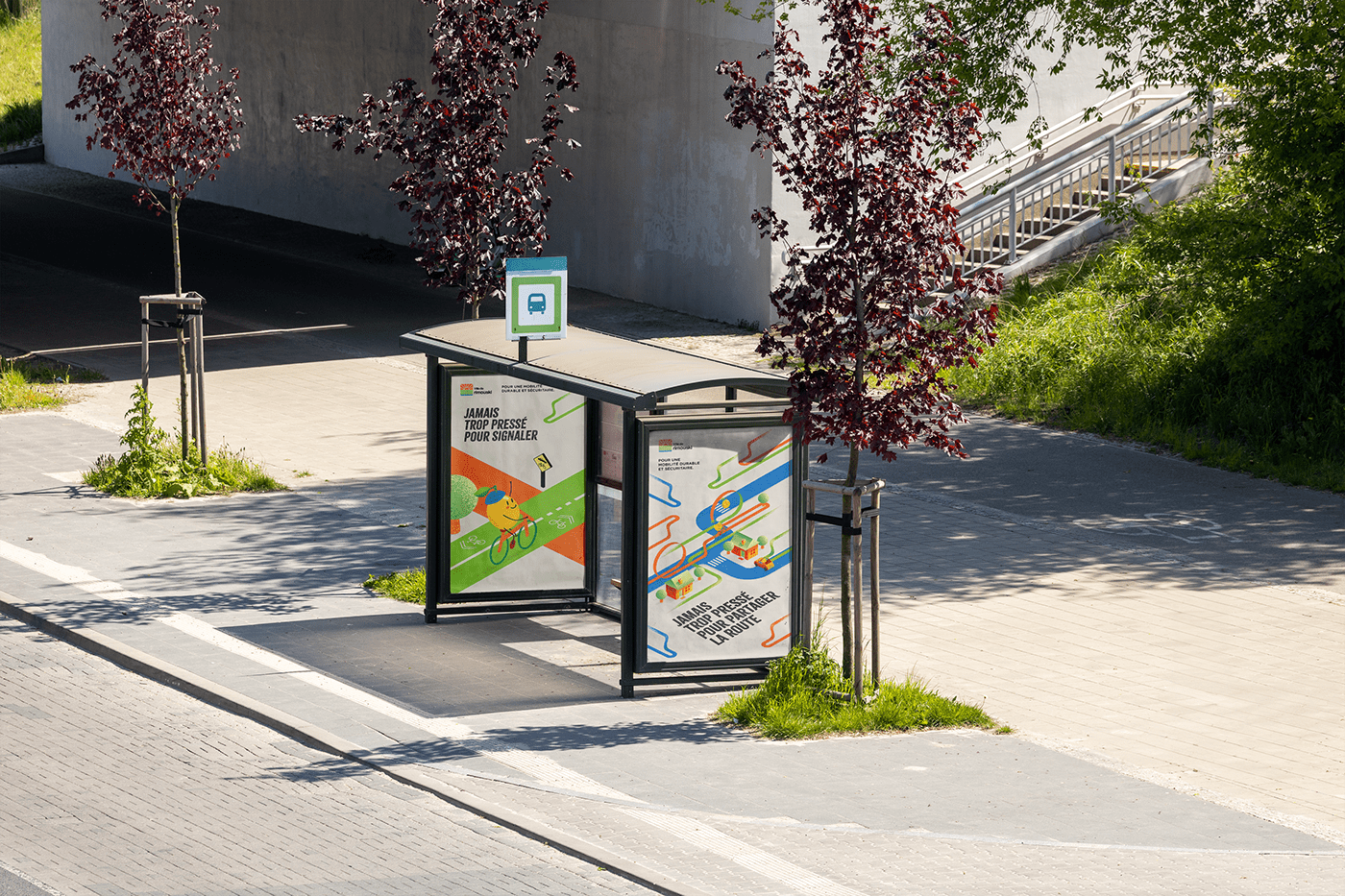 Transport campaign ILLUSTRATION  vector Ecology Sustainability Advertising  Quebec Rimouski velo