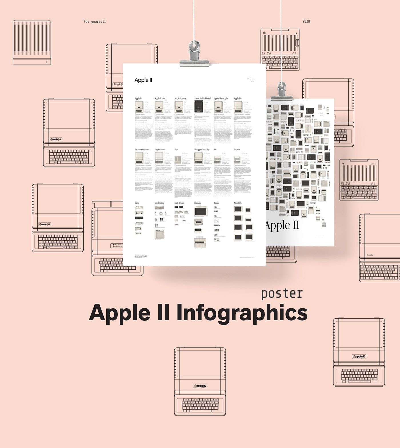 apple artwork Computer Art Digital Art  ILLUSTRATION  poster Poster Design print print design  vintage