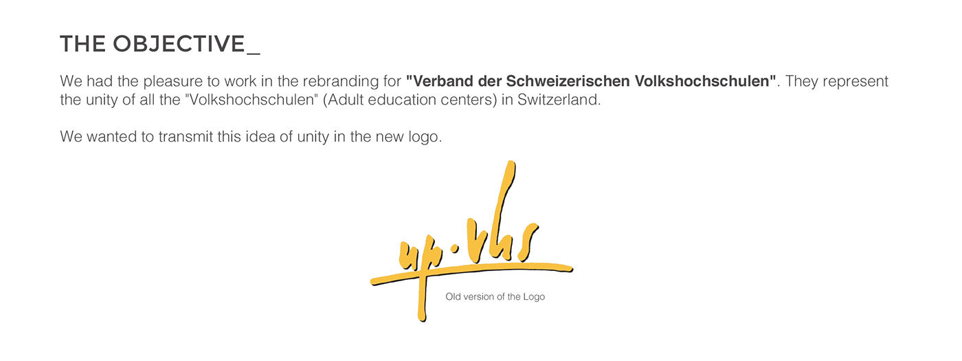 rebranding Switzerland design Young Volkshochschulen verband union unity circle colorful