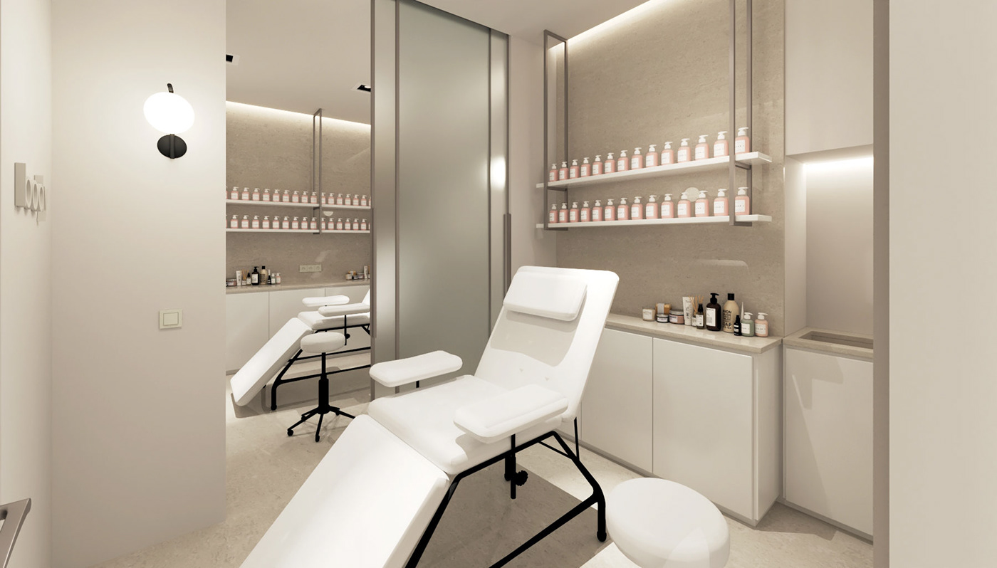 design interior design  beauty salon visualization concept cycladic architecture