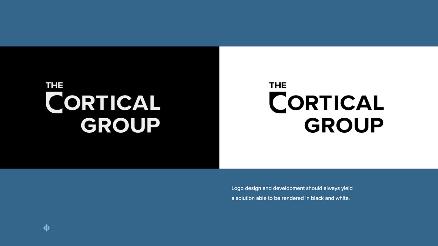 The Cortical Group logo rendered in black and white