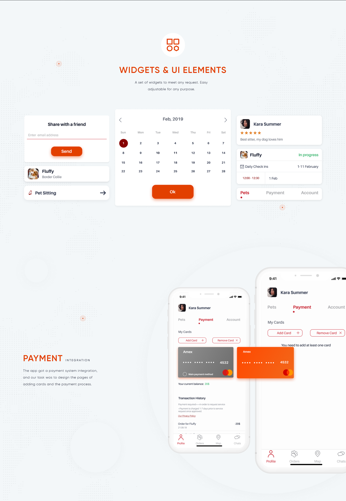 animation  interaction ios mobile design pet walking pets UI ux wireframes