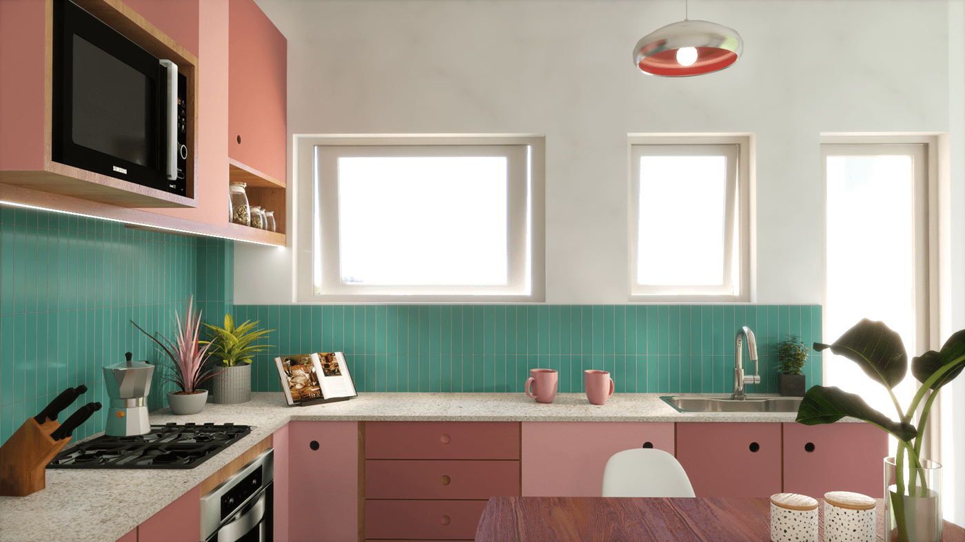 architecture arquitetcura cocina colors interior design  Interiorismo kitchen Render