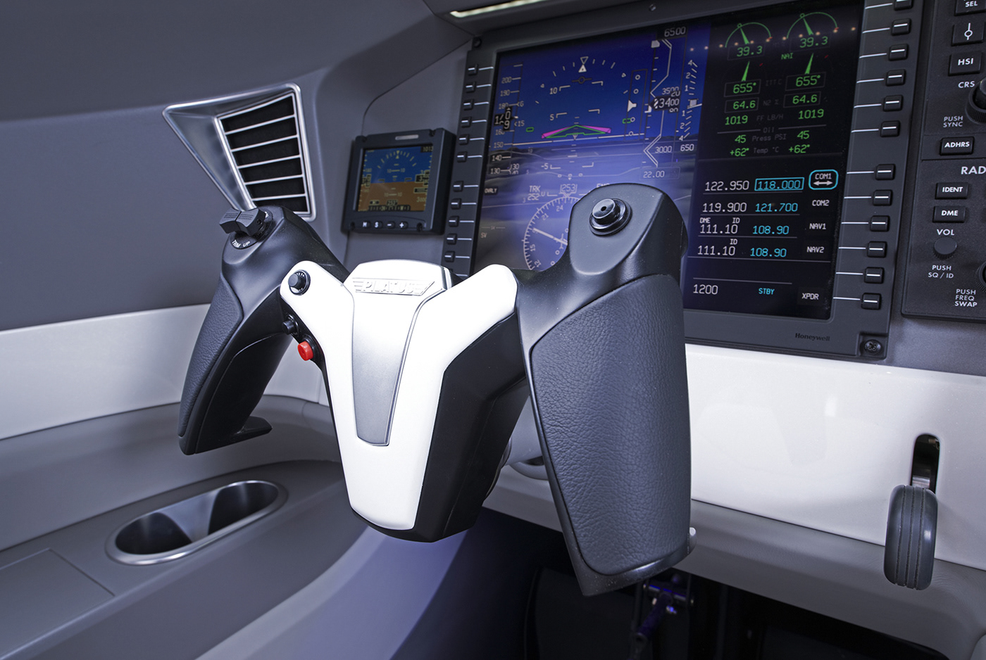 Pilatus business Jet Aircraft airplane yoke steering interrior design