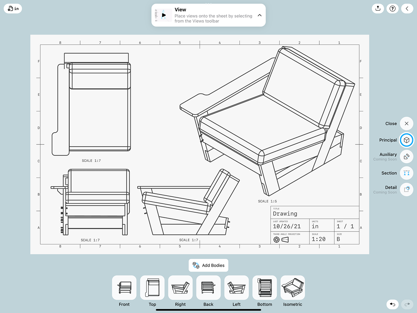 adobe fresco chair concept product design  Shapr3D