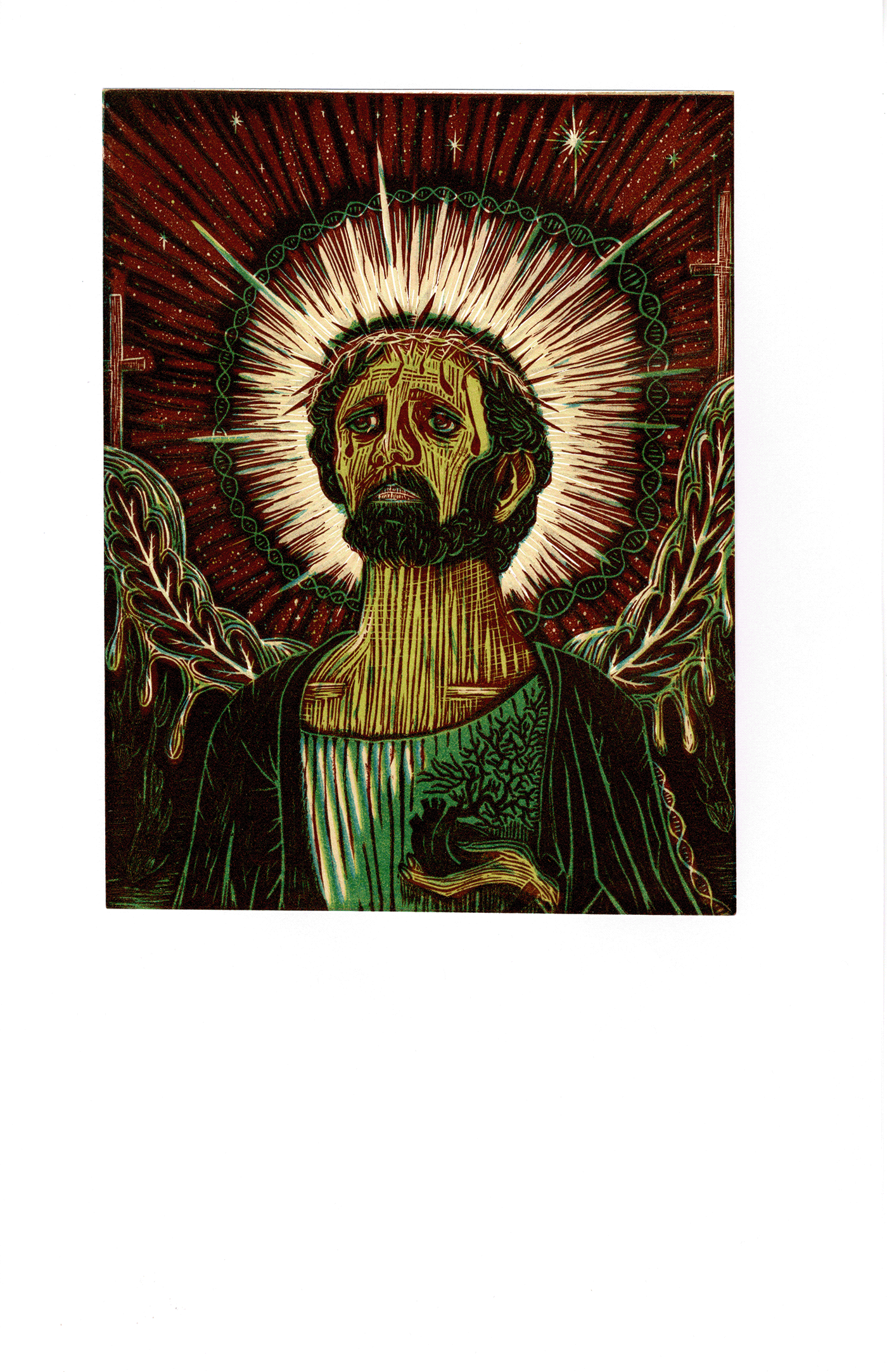 jesus Jesus Christ print printmaking reduction print