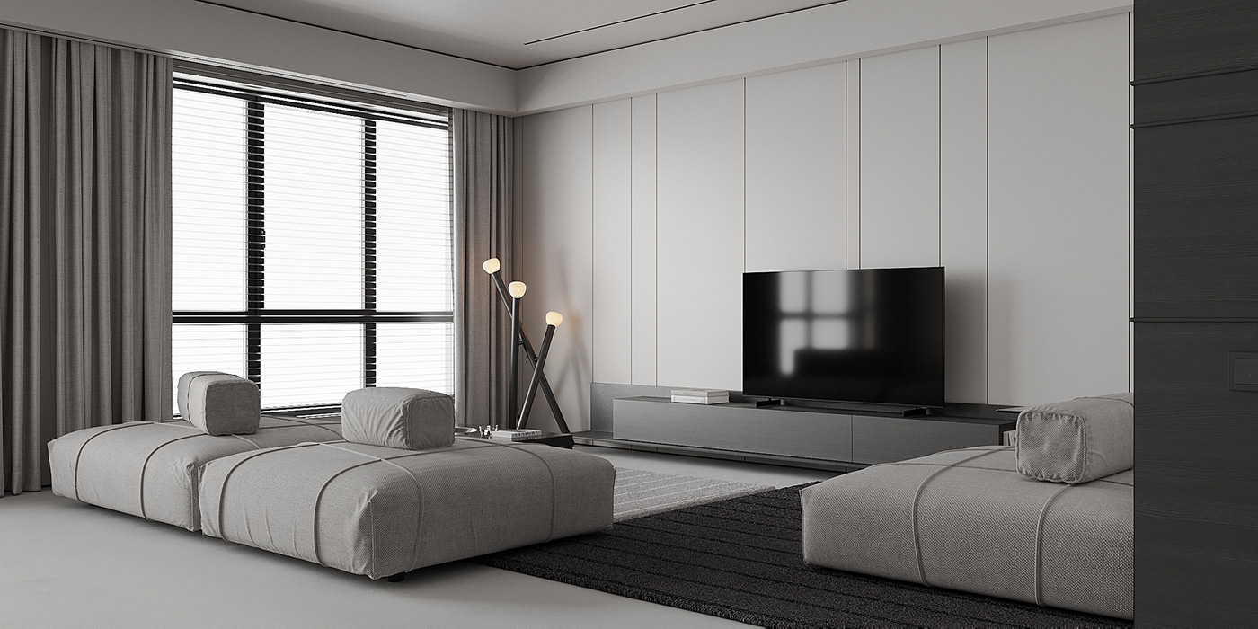 living room минимализм кухня гостиная   minimalistic design монохромный интерьер современный интерьер