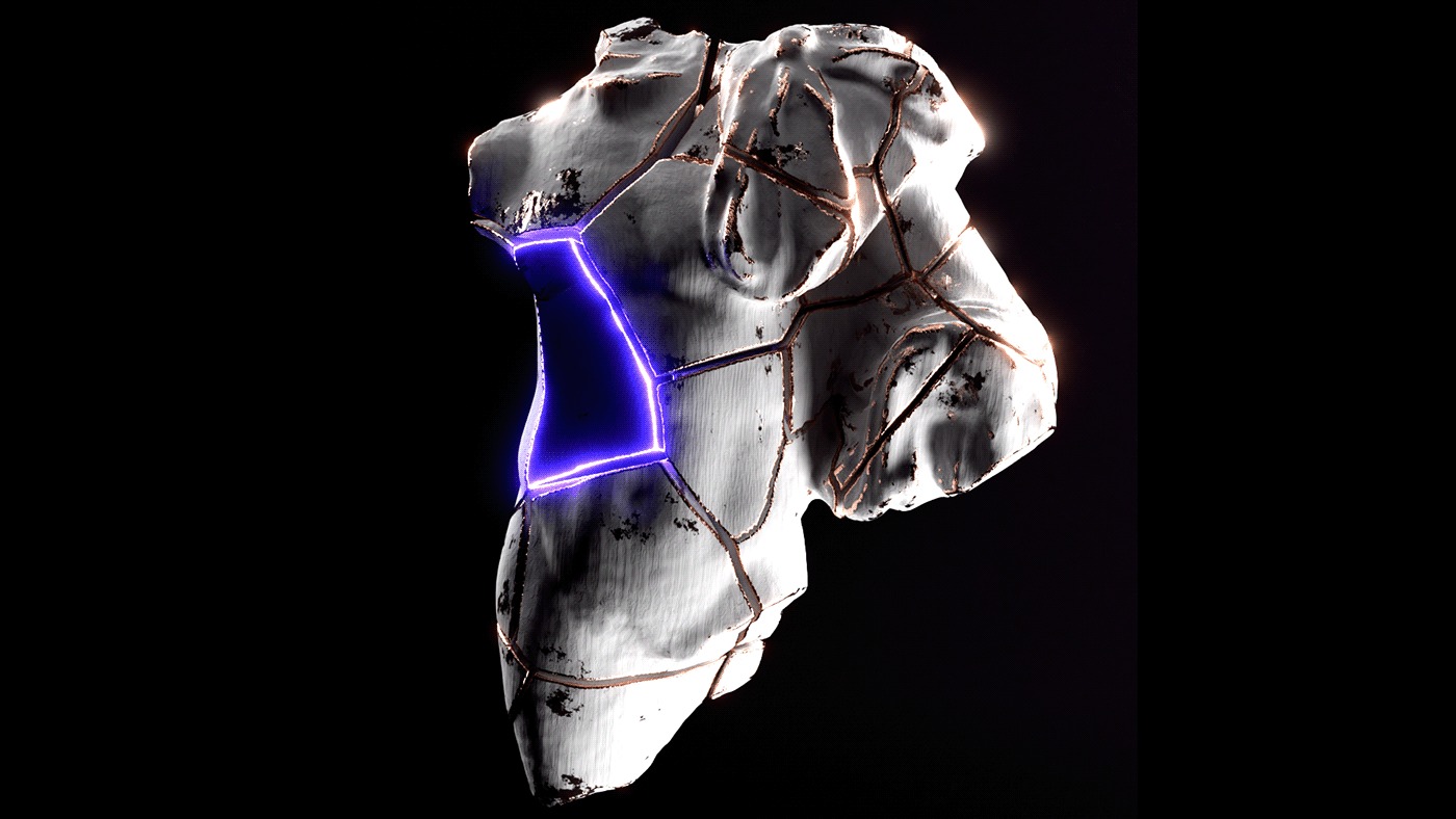 abstract blender cycles Dionysos Marble statute