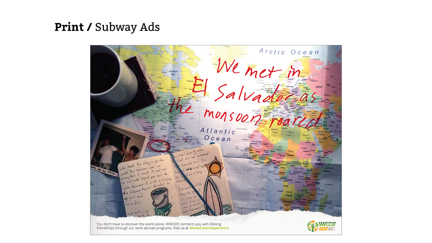 Travel WWOOF connections memories maps paper markers Integrated Campaign