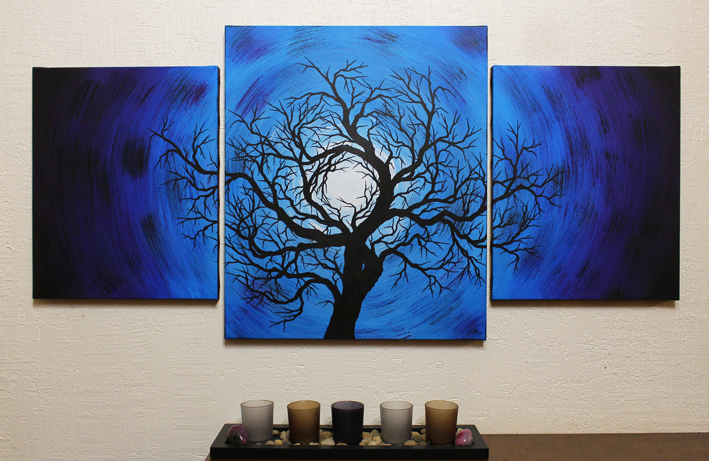 arbre peinture painting   Drawing  artwork artist acrylic canvas contemporary night