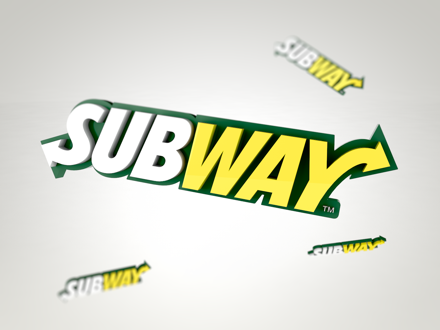 Food  3D Logotype Logotipo subway Cinema 4d design graphic logo
