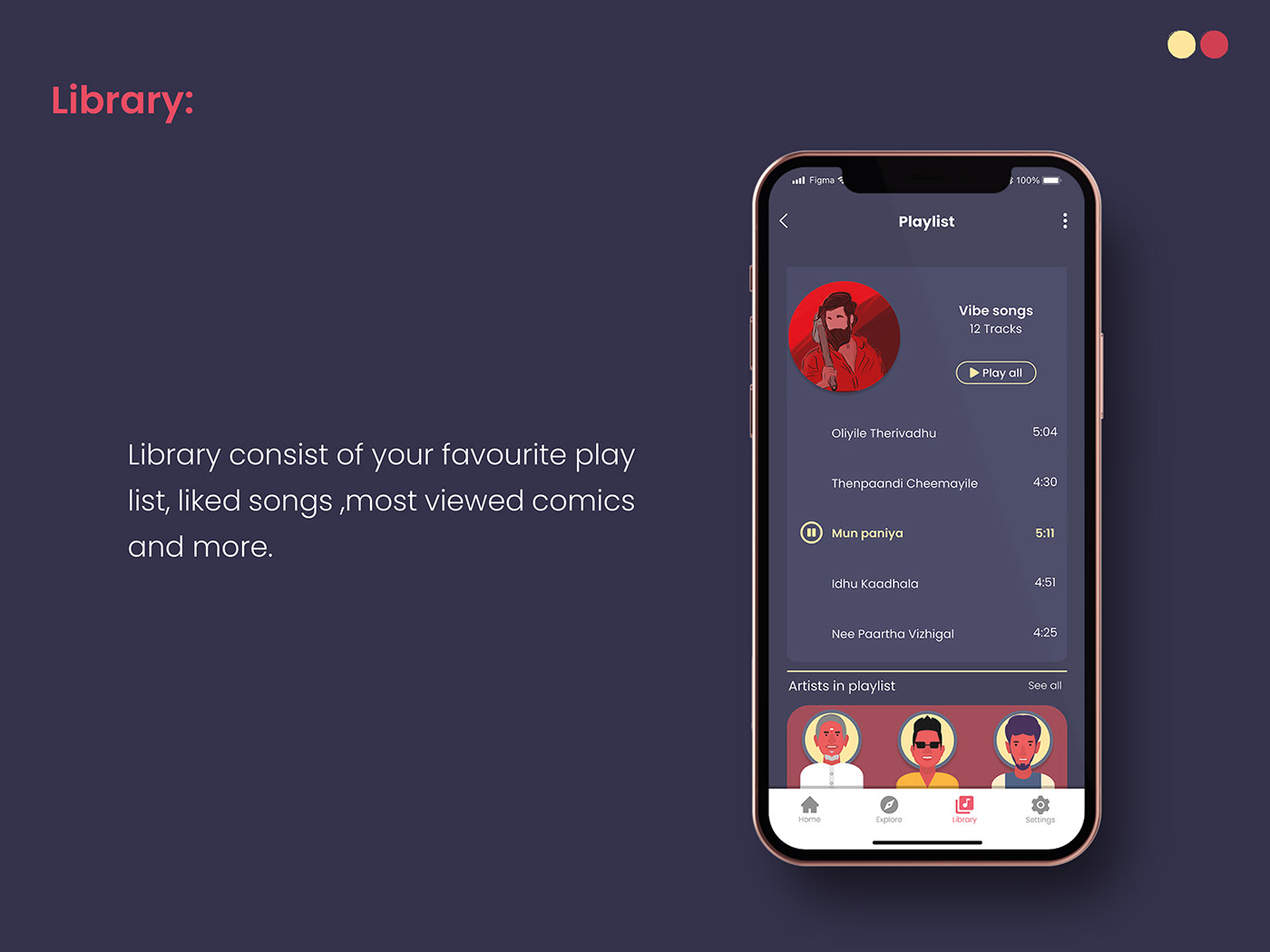 music music player app ui design comic design Mobile app Music Player podcast song UI/UX