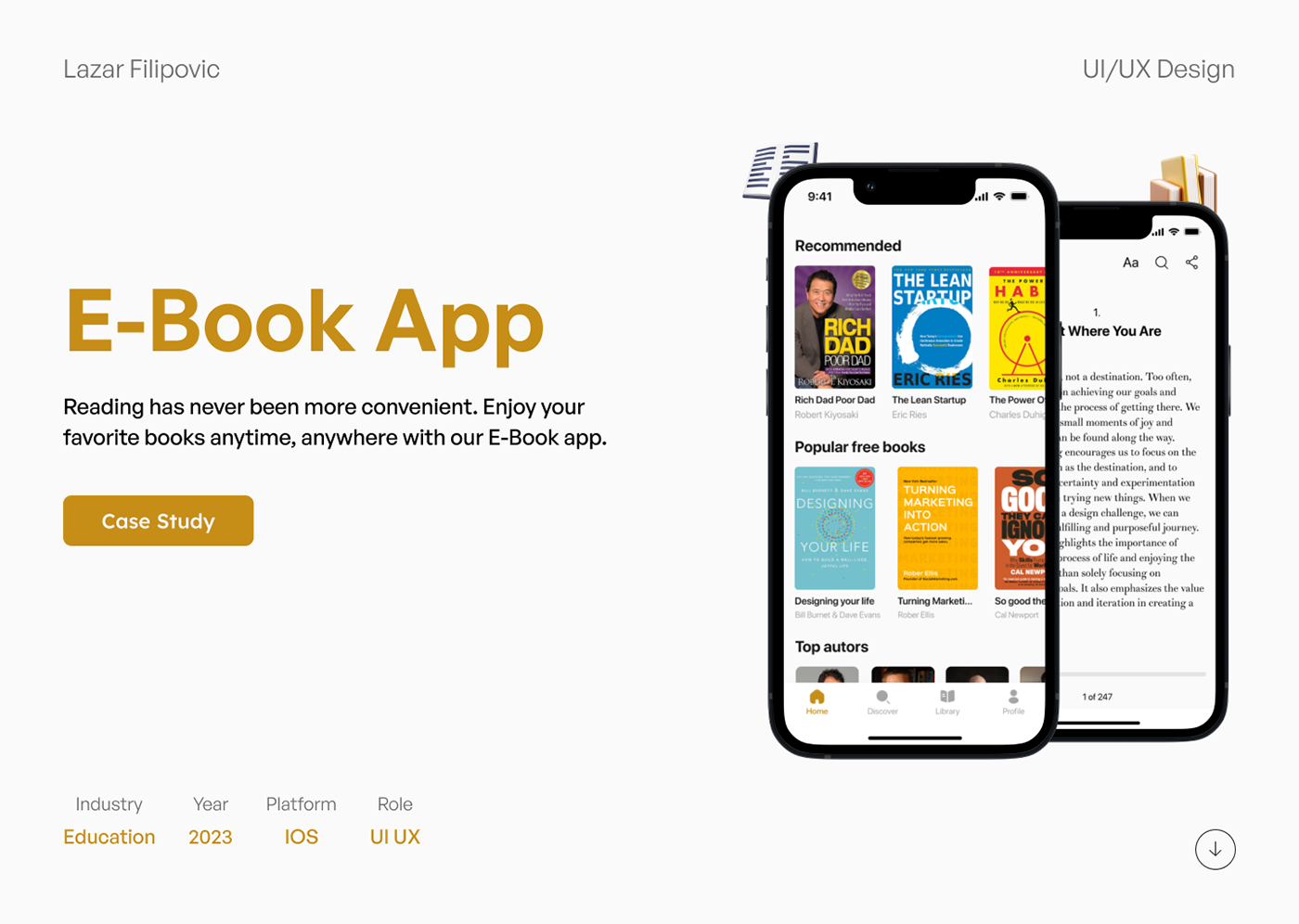 ebook book Case Study Project uiux Figma app
