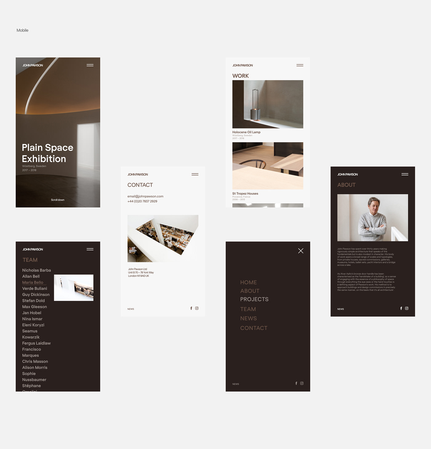 UI ux clean minimal architect architecture studio Webdesign fullscreen Layout