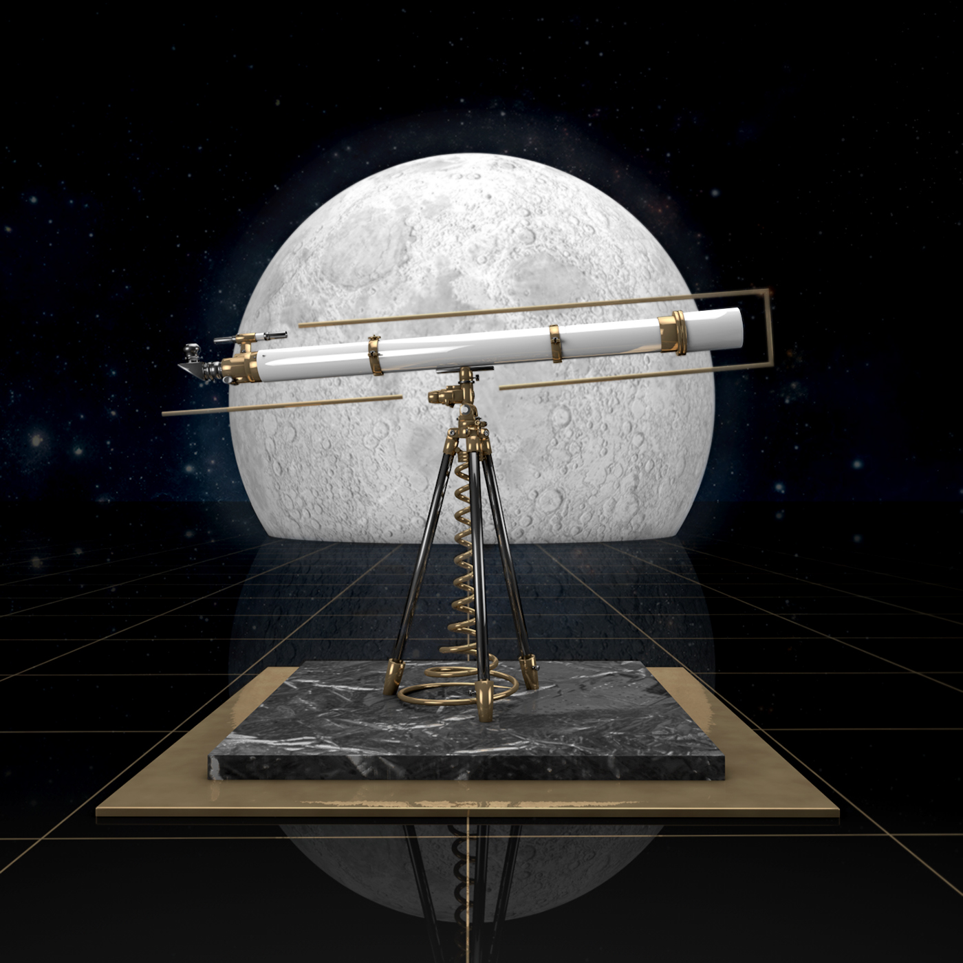 36daysoftype type 36daysof play 3D modeling lighting texturing Telescope wanderlust Travel MINI