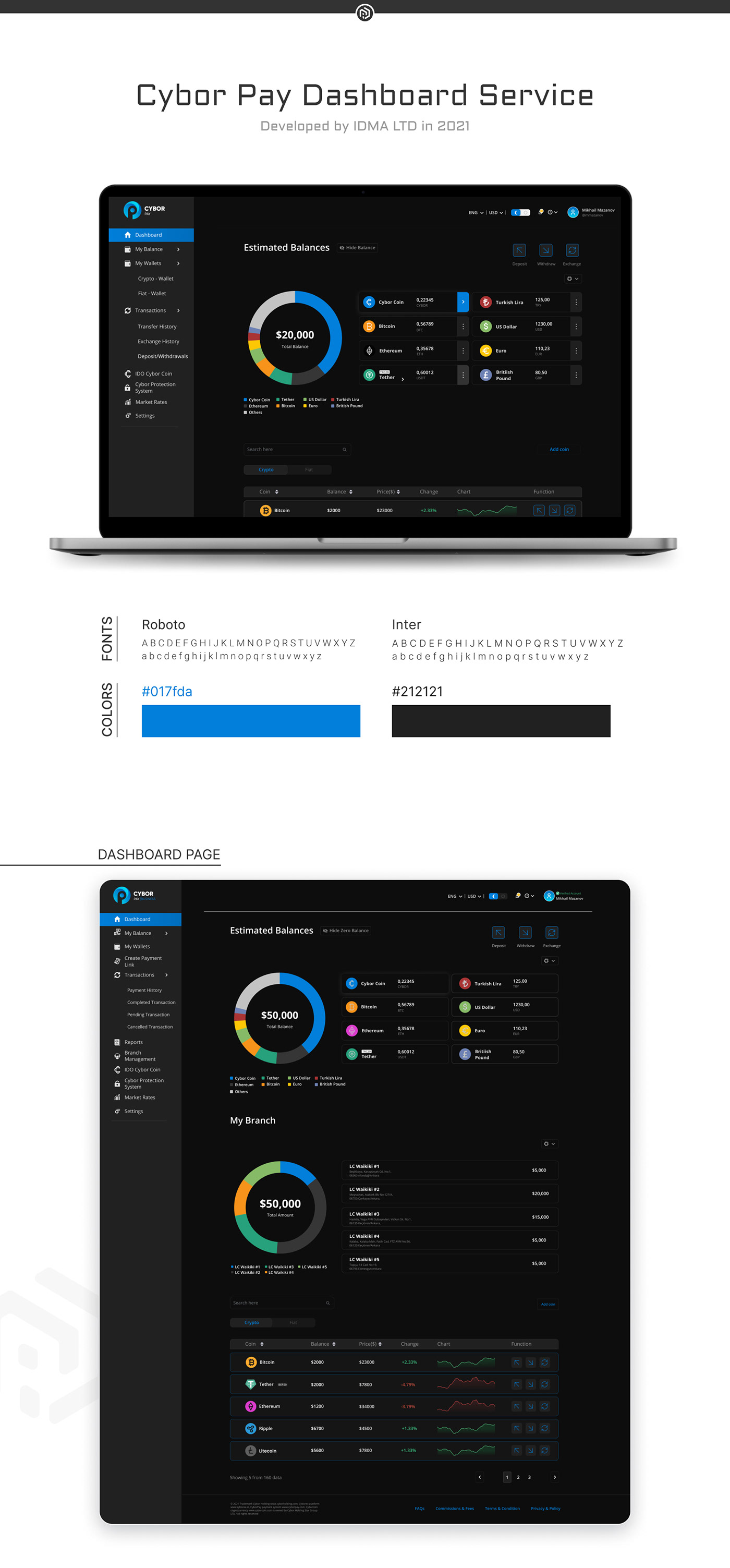 CRM crypto currency Interface Pay payment service site UI/UX WALLET