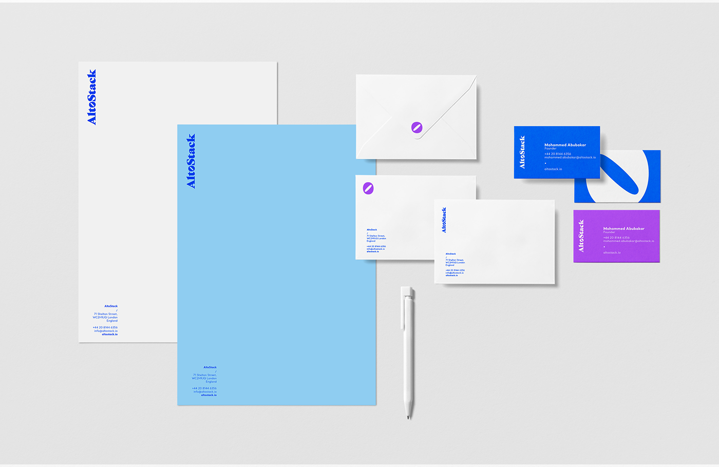 branding  Stationery pattern design blue brand Corporate Identity tech cloud computing devops
