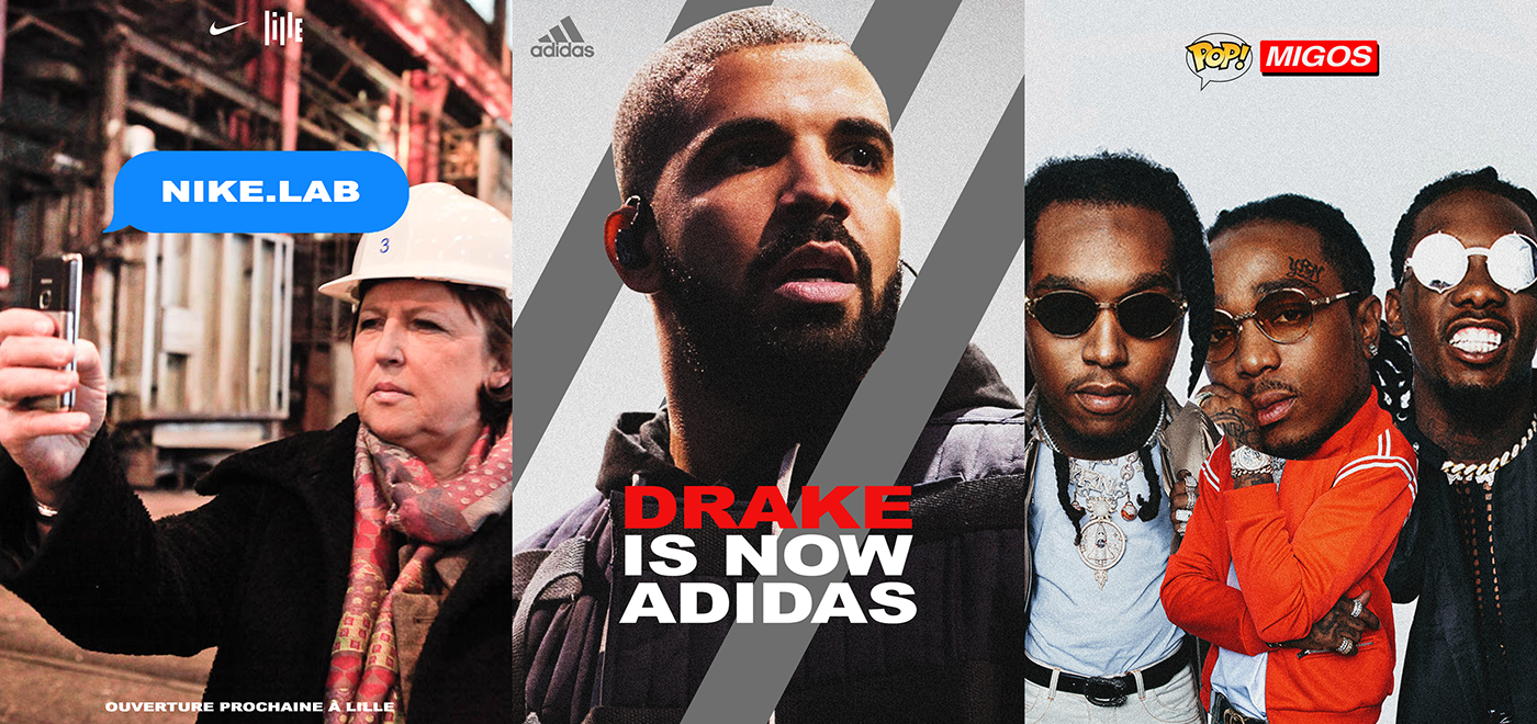 posters design Nike Drake adidas off-white virgil abloh