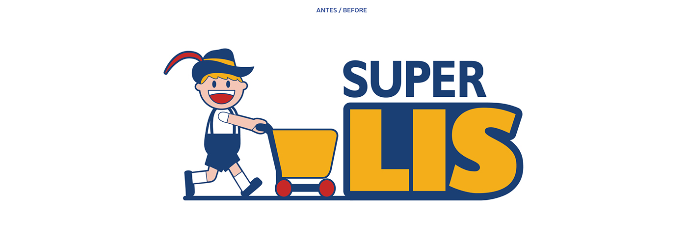 superlis yellowbean redesign Rebrand gimmick Supermarket redesenho supermercado german mascote rebranding type lettering Logotype Brazil